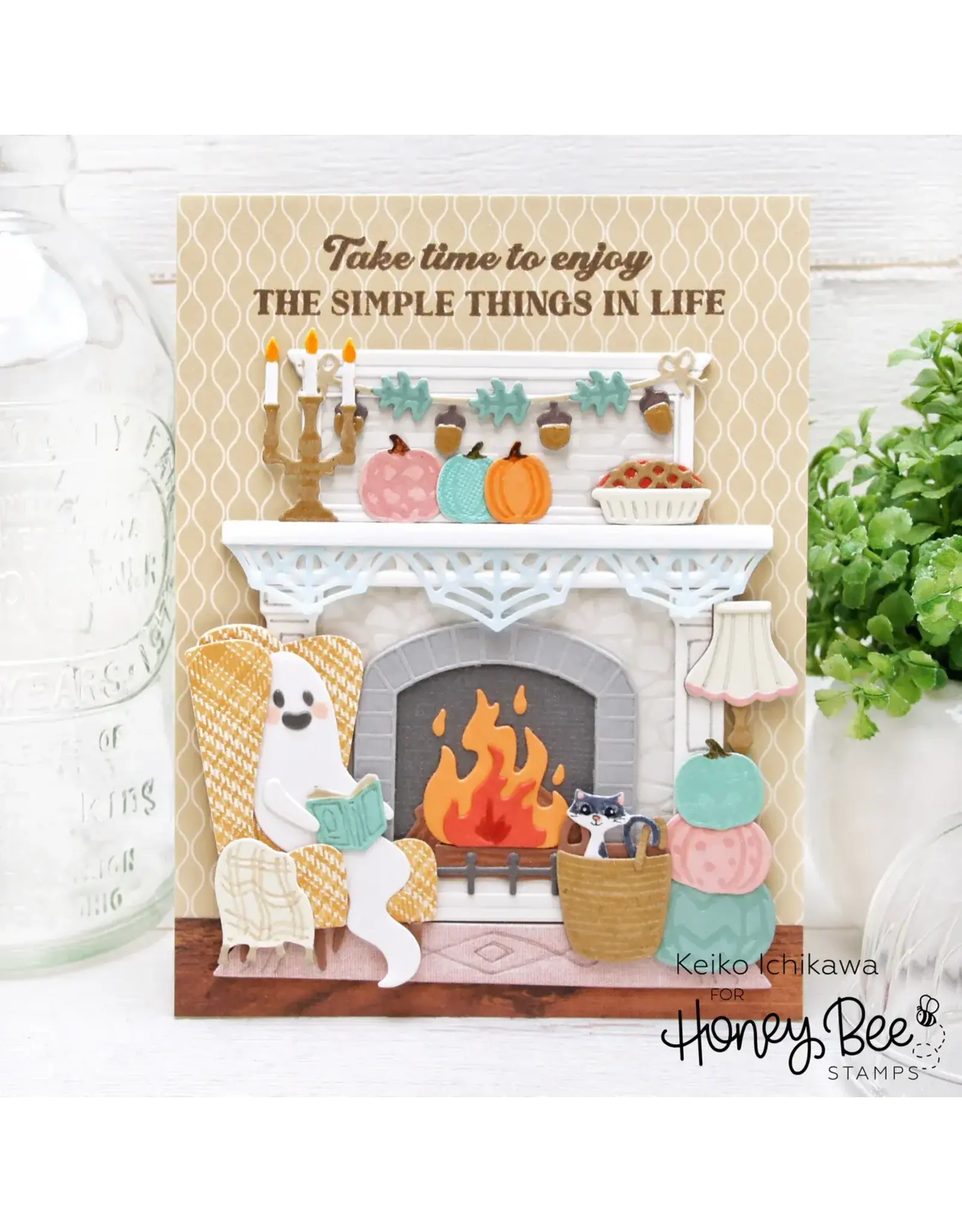 HONEY BEE HONEY BEE STAMPS LOVELY LAYERS: FIREPLACE DIE SET