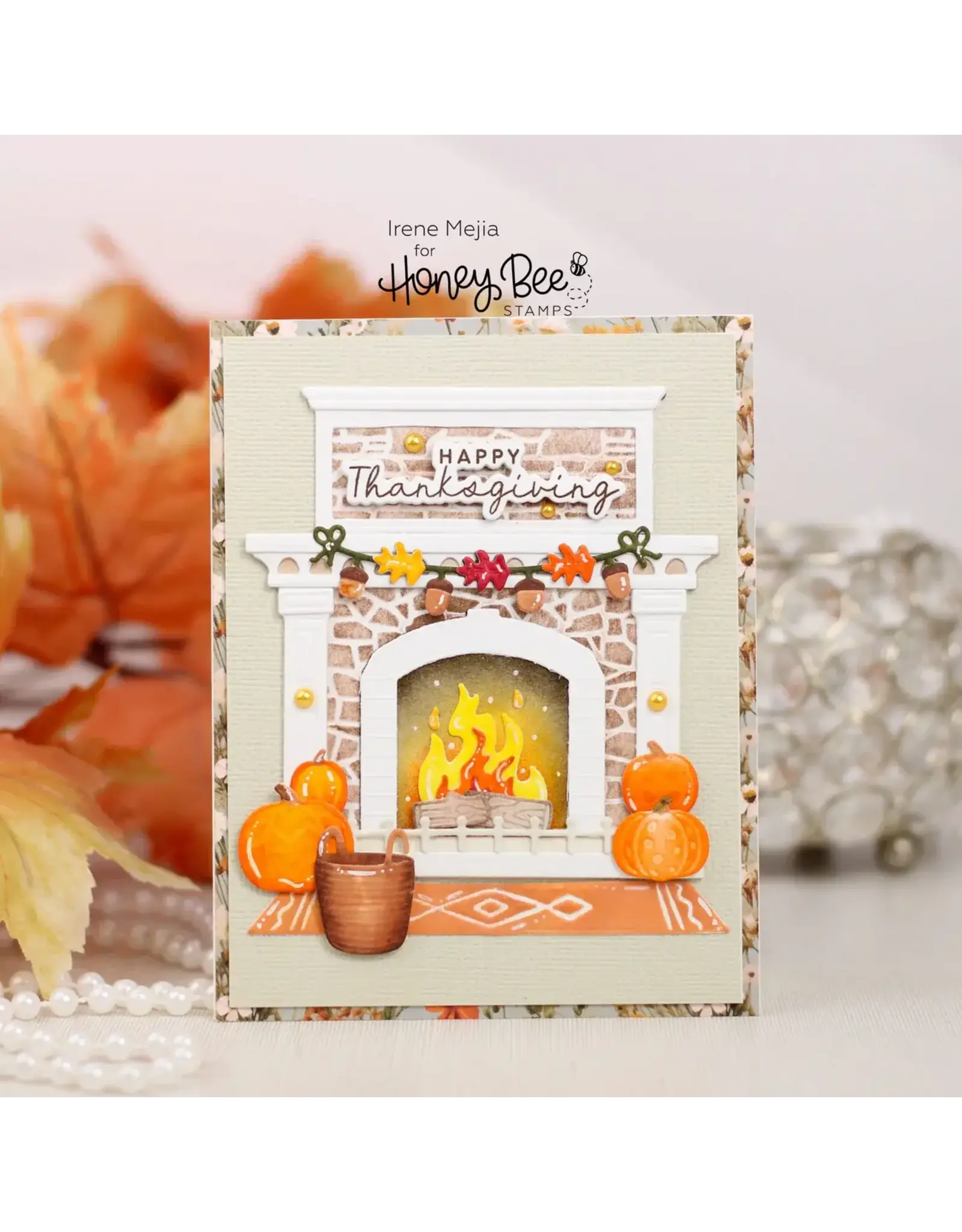 HONEY BEE HONEY BEE STAMPS LOVELY LAYERS: FIREPLACE FALLOWEEN ADD-ON DIE SET