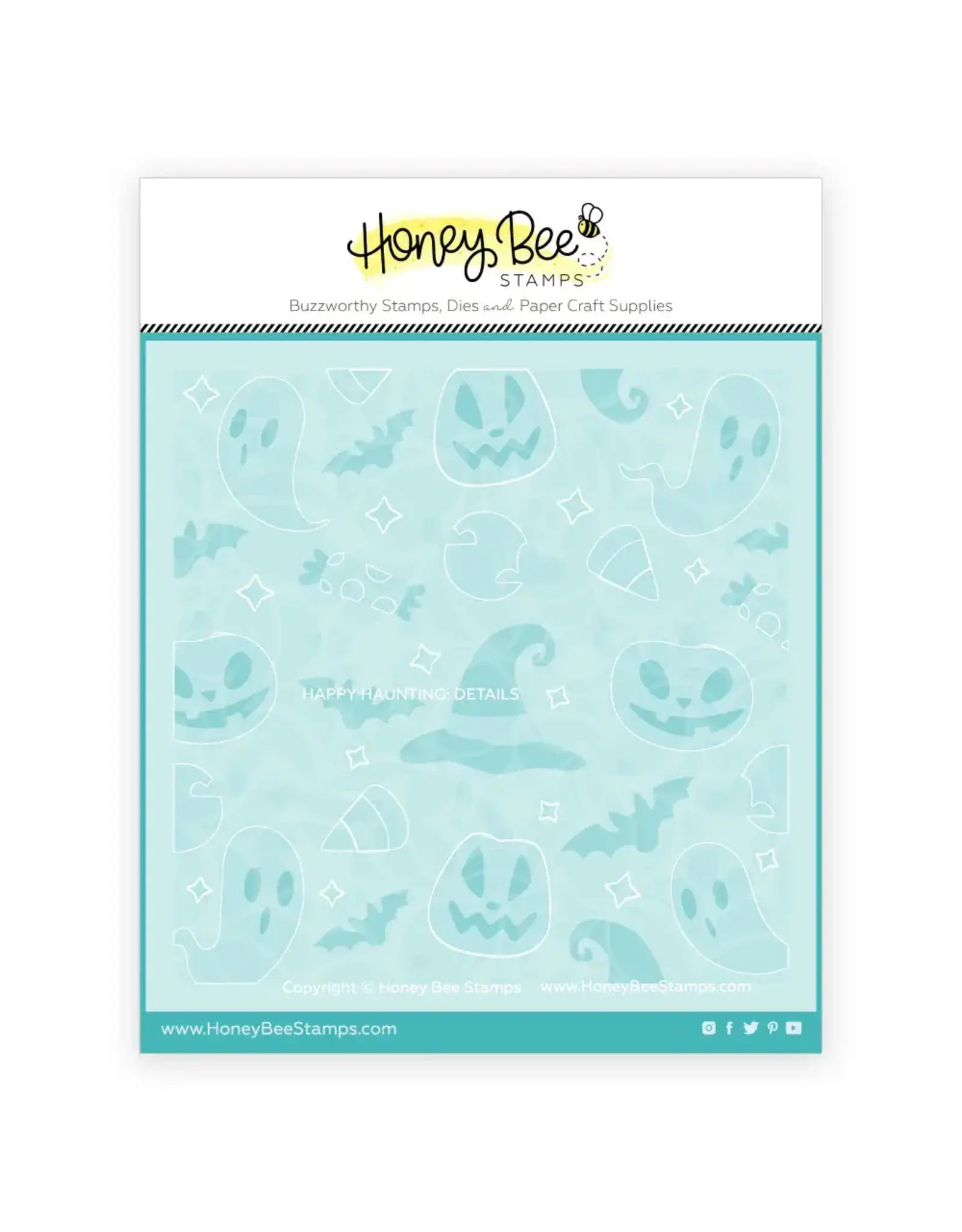 HONEY BEE HONEY BEE STAMPS HAPPY HAUNTING BACKGROUND STENCIL 6/PK