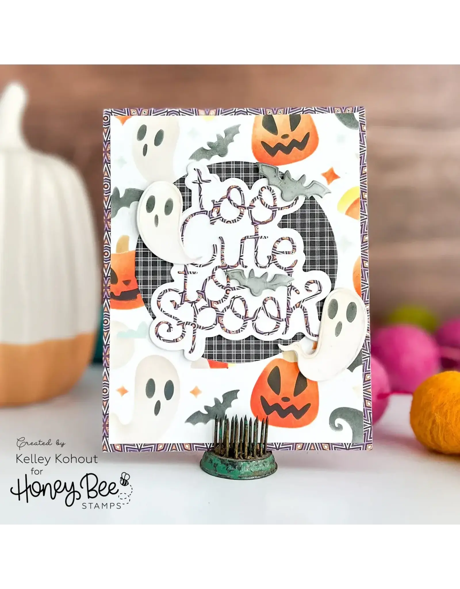 HONEY BEE HONEY BEE STAMPS HAPPY HAUNTING BACKGROUND STENCIL 6/PK