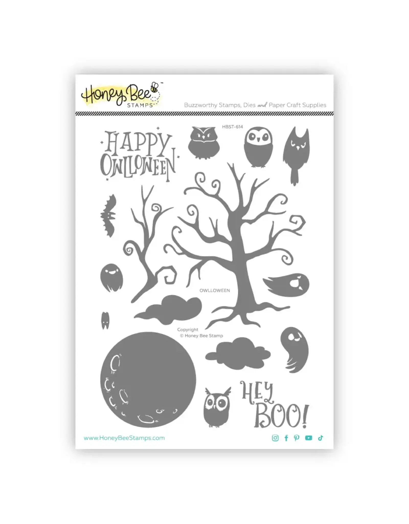 HONEY BEE HONEY BEE STAMPS OWLLOWEEN CLEAR STAMP SET