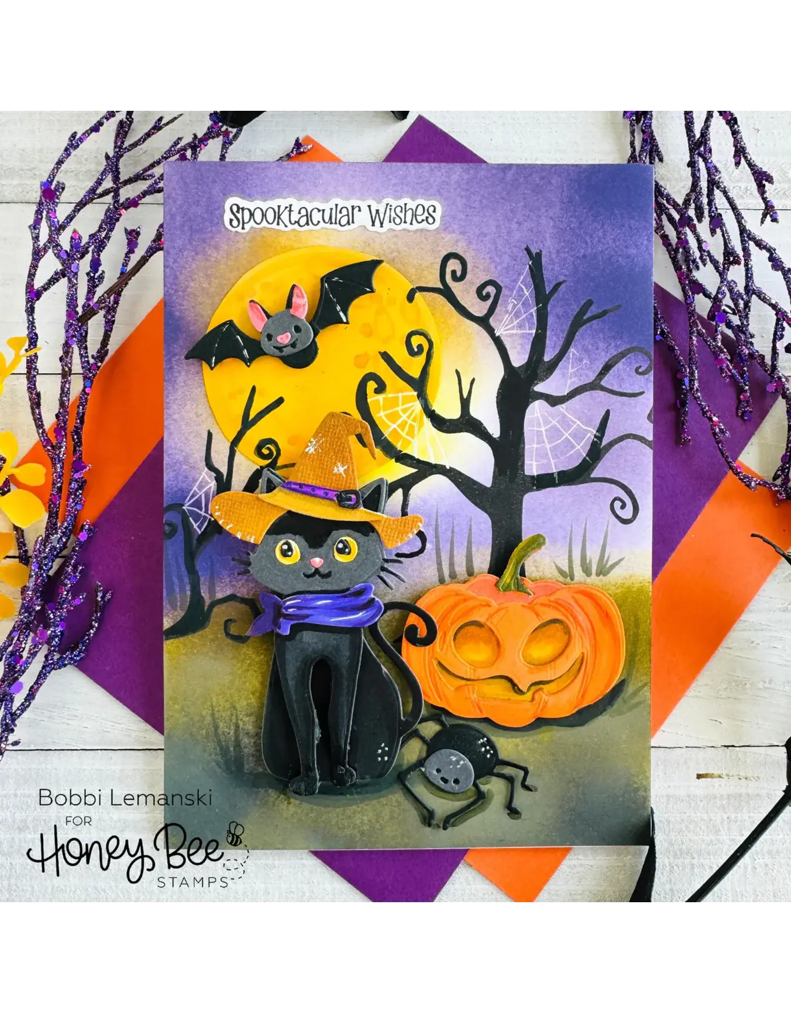 HONEY BEE HONEY BEE STAMPS OWLLOWEEN CLEAR STAMP SET