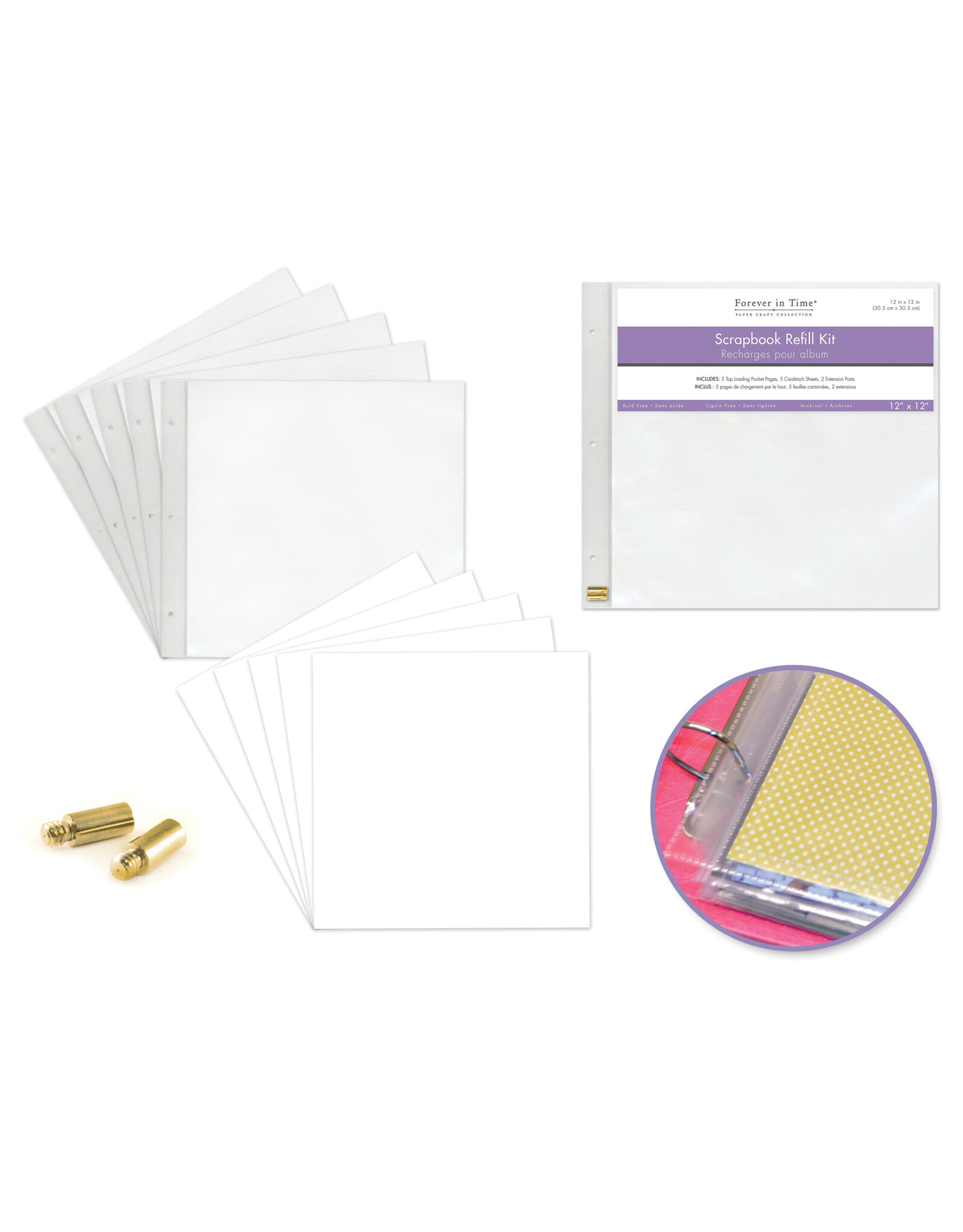 FOREVER IN TIME FOREVER IN TIME 12x12 ALBUM REFILL KIT 5/PK