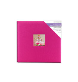 MULTICRAFT IMPORTS FOREVER IN TIME FUCHSIA LINEN POSTBOUND 12x12 SCRAPBOOK ALBUM