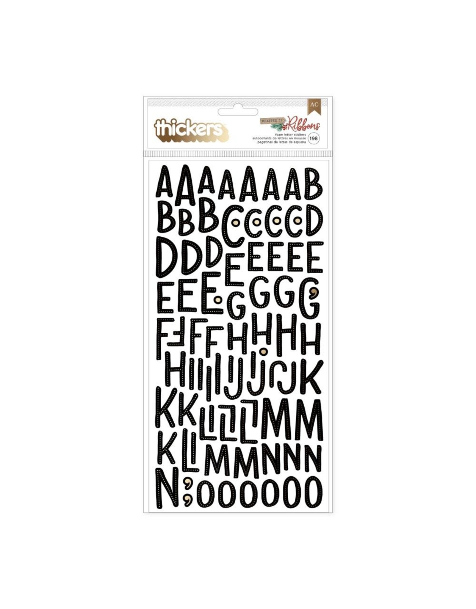 AMERICAN CRAFTS AMERICAN CRAFTS VICKI BOUTIN WRAPPED IN RIBBONS ALPHABET THICKERS STICKERS