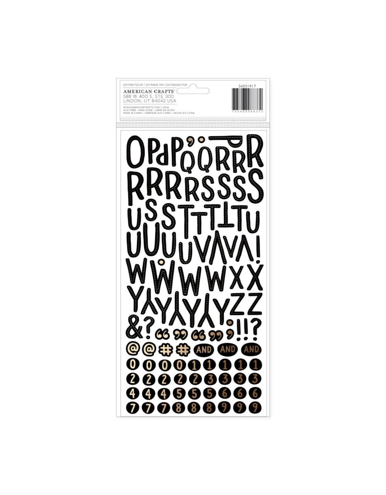 AMERICAN CRAFTS AMERICAN CRAFTS VICKI BOUTIN WRAPPED IN RIBBONS ALPHABET THICKERS STICKERS
