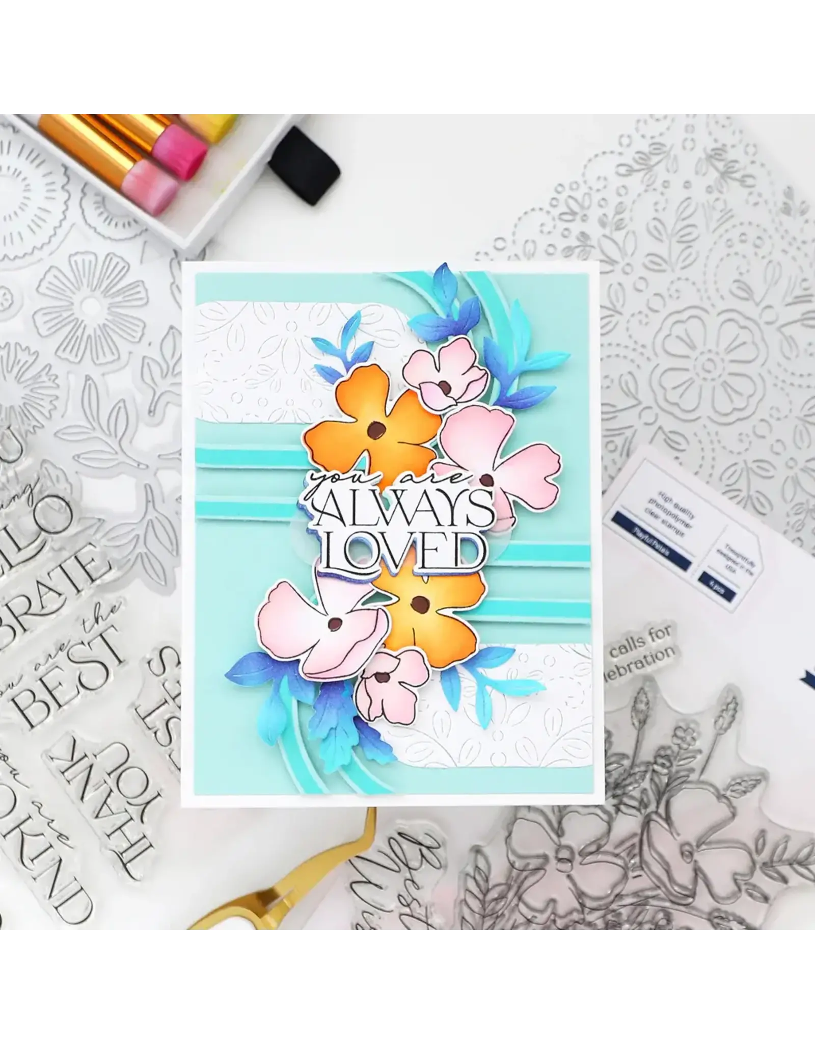 PINKFRESH PINKFRESH STUDIO PLAYFUL PETALS STENCIL SET 5/PK