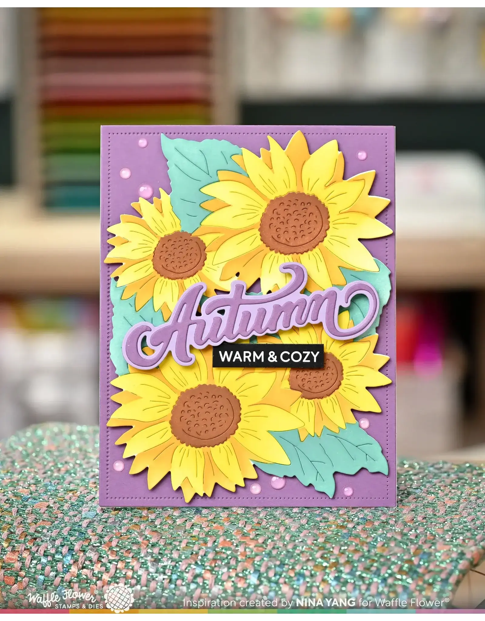 WAFFLE FLOWER WAFFLE FLOWER SUNFLOWER CLUSTER STENCIL