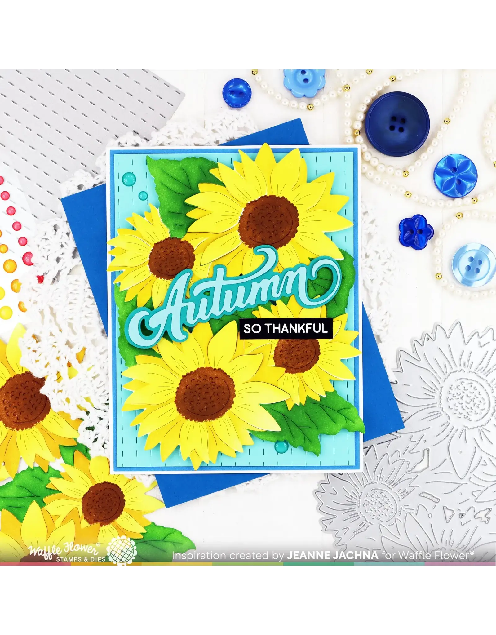 WAFFLE FLOWER WAFFLE FLOWER SUNFLOWER CLUSTER STENCIL