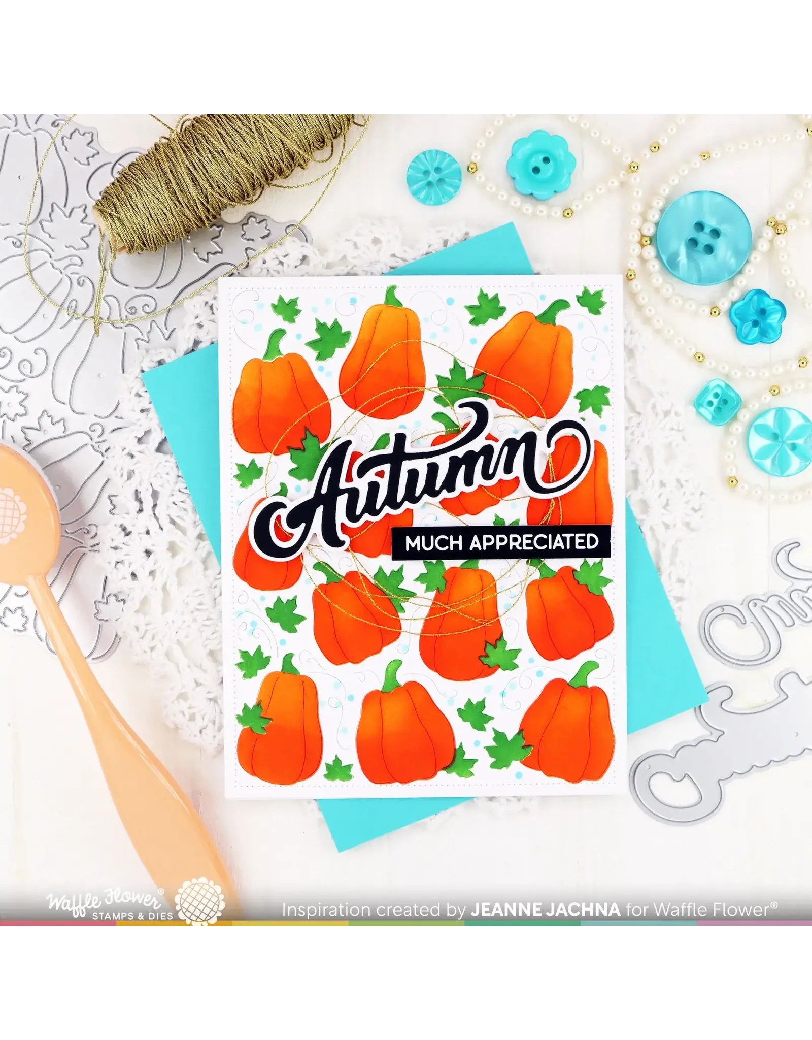 WAFFLE FLOWER WAFFLE FLOWER PUMPKIN PATCH COLORING STENCIL