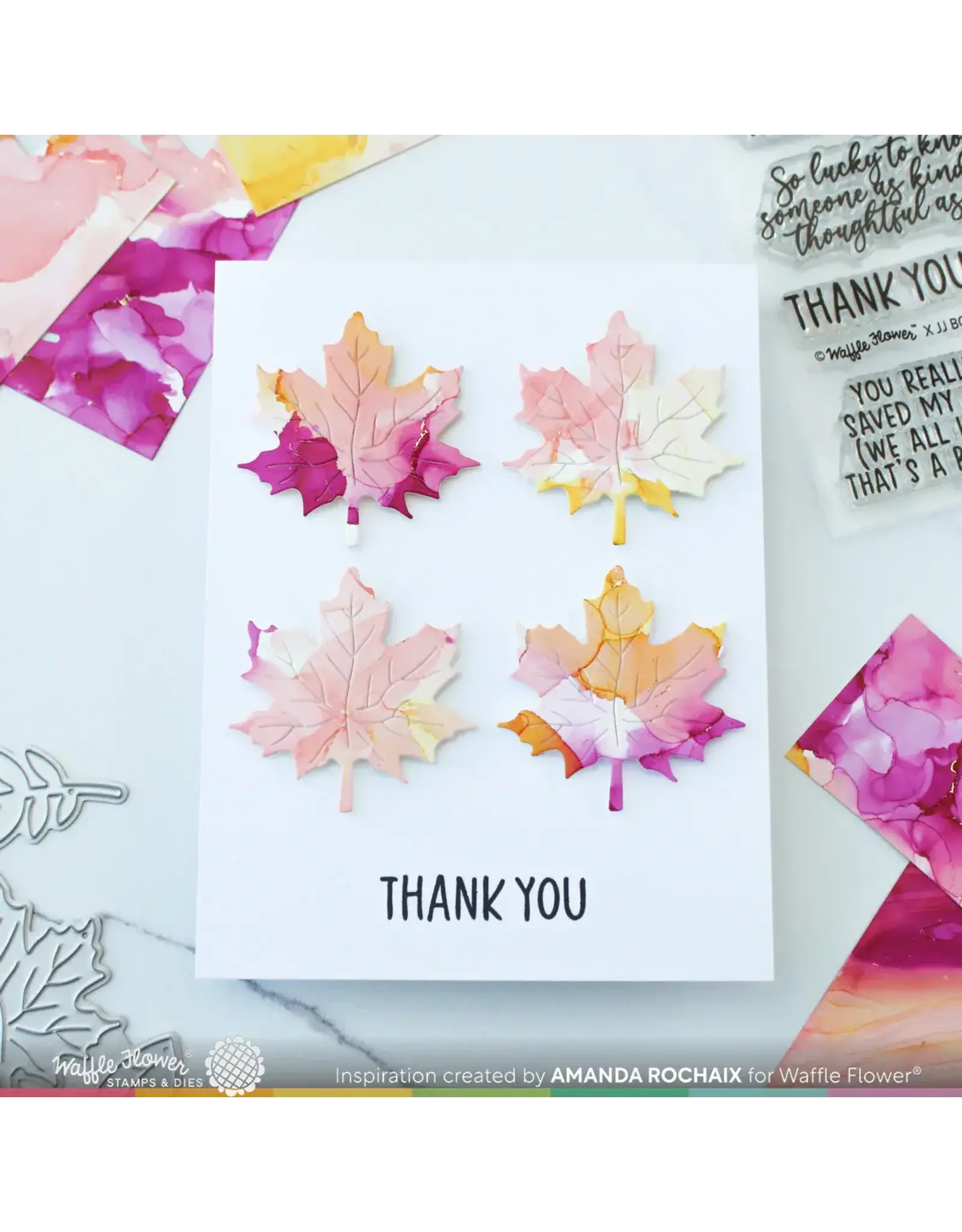 WAFFLE FLOWER WAFFLE FLOWER INSIDE SENTIMENTS THANKS 2 STAMP SET