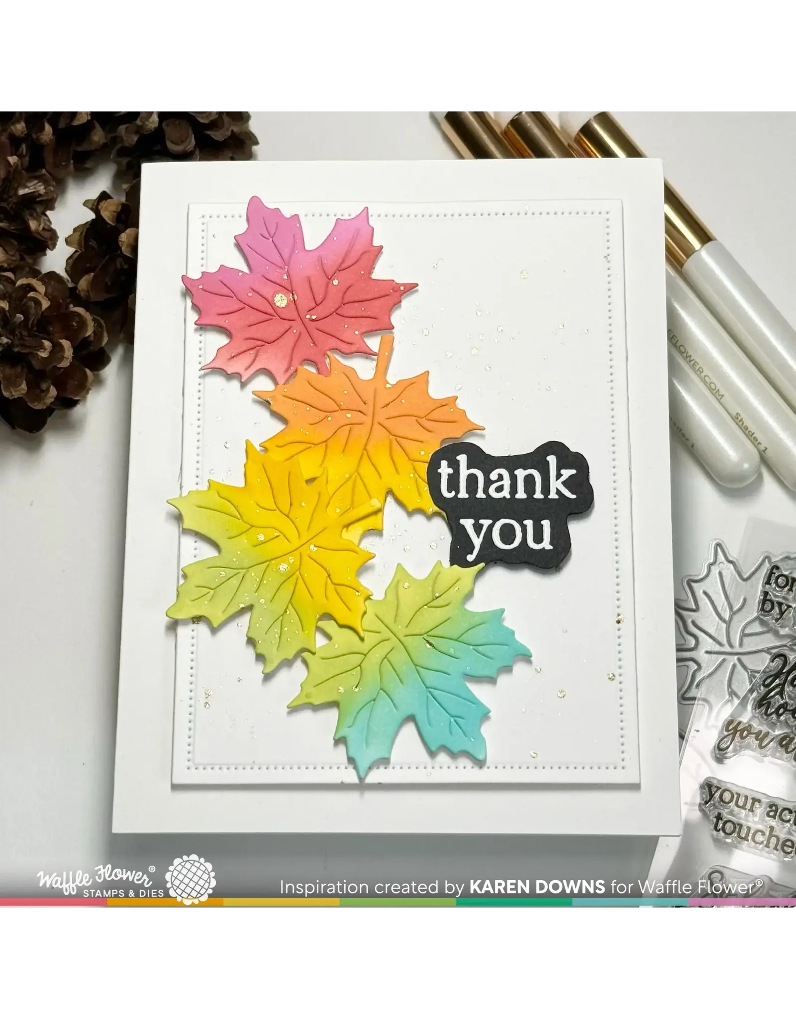 WAFFLE FLOWER WAFFLE FLOWER INSIDE SENTIMENTS THANKS 2 STAMP SET