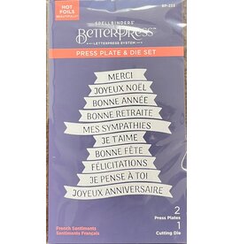 SPELLBINDERS SPELLBINDERS BETTERPRESS FRENCH SENTIMENTS PRESS PLATES & DIE SET