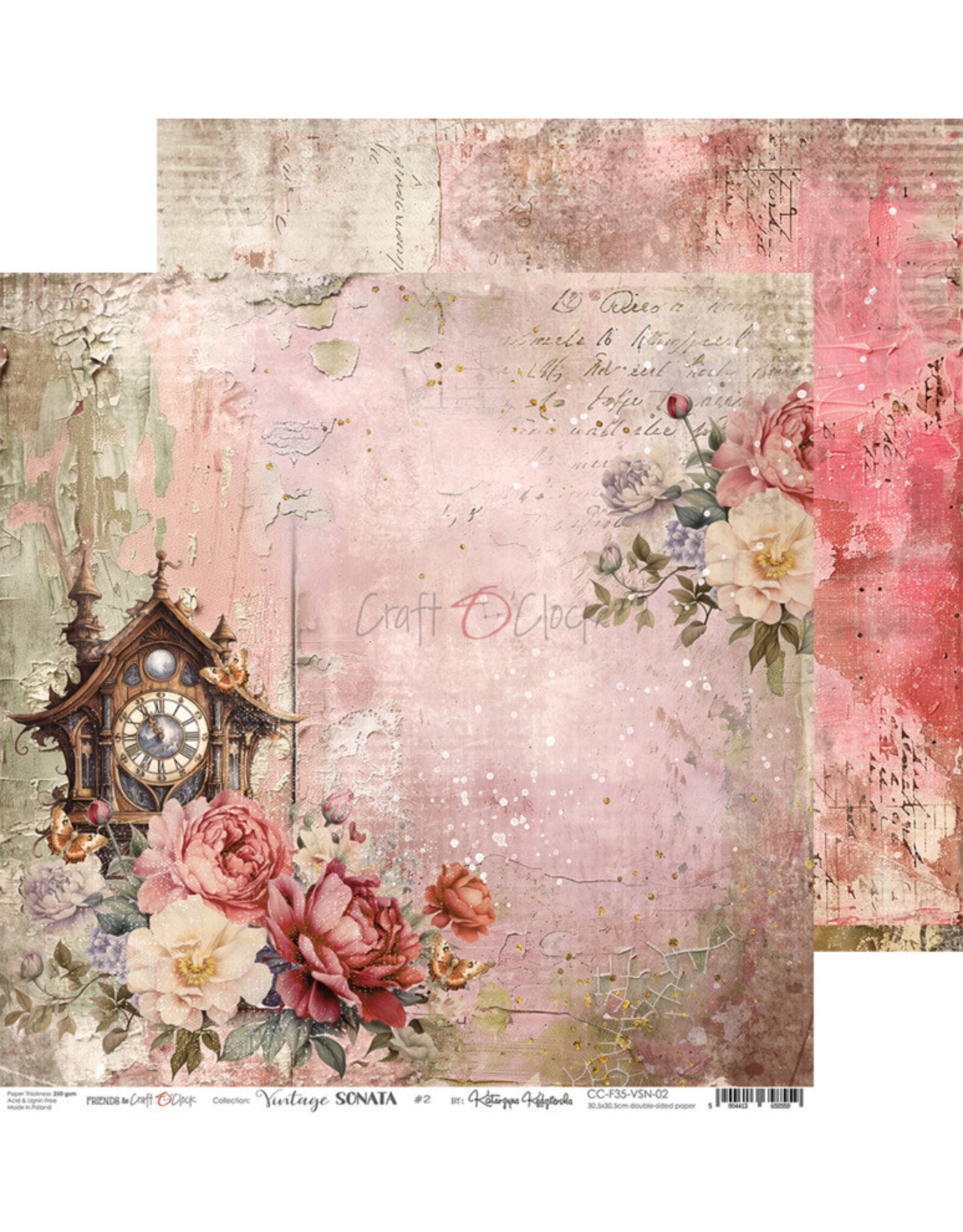CRAFT O'CLOCK CRAFT O'CLOCK VINTAGE SONATA 12x12 PAPER PAD 6 SHEETS