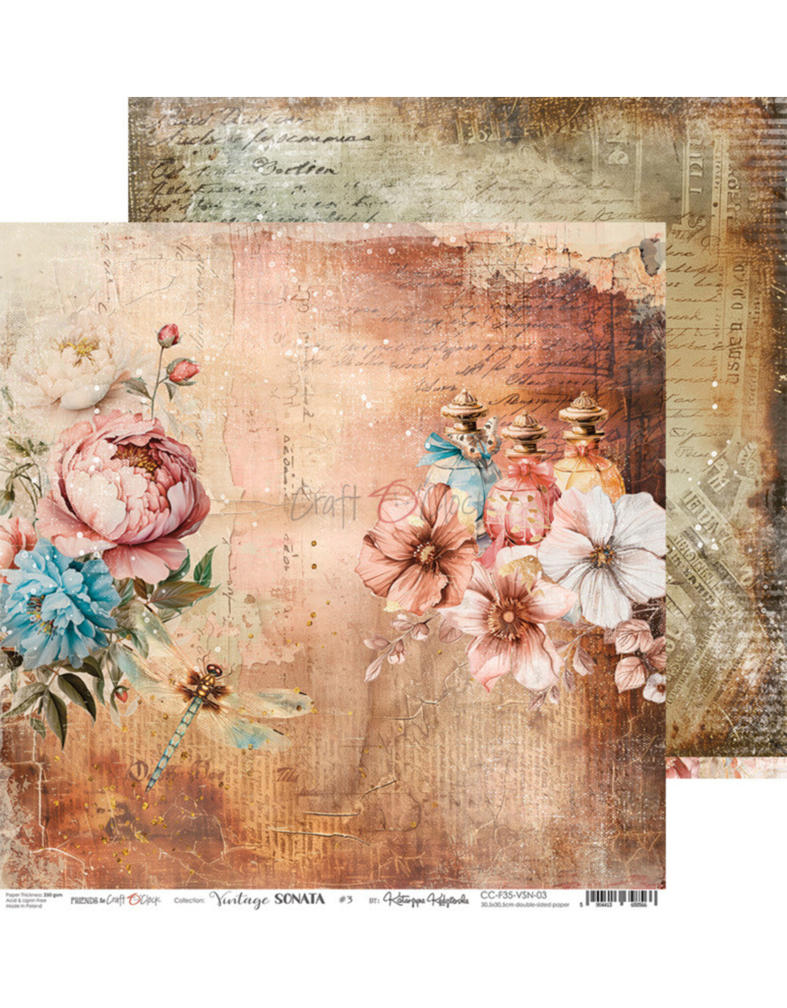 CRAFT O'CLOCK CRAFT O'CLOCK VINTAGE SONATA 12x12 PAPER PAD 6 SHEETS