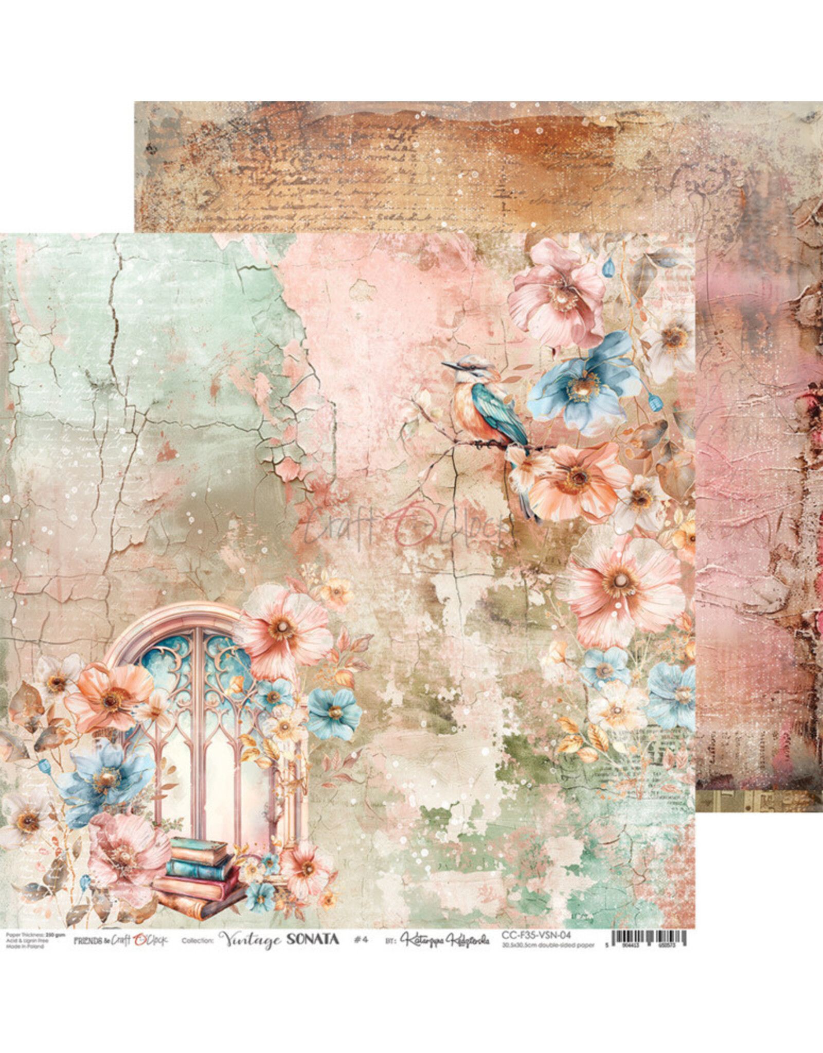 CRAFT O'CLOCK CRAFT O'CLOCK VINTAGE SONATA 12x12 PAPER PAD 6 SHEETS
