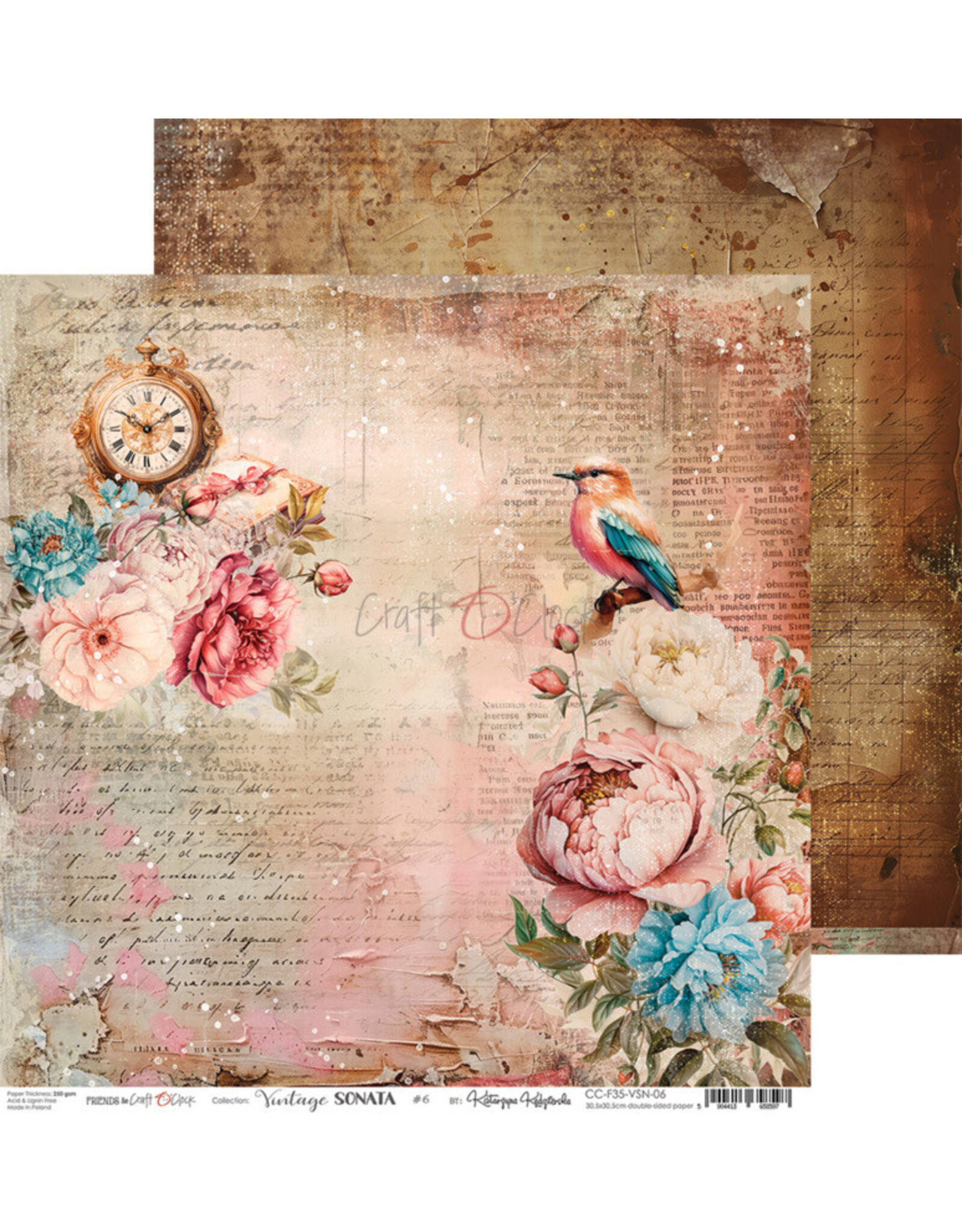 CRAFT O'CLOCK CRAFT O'CLOCK VINTAGE SONATA 12x12 PAPER PAD 6 SHEETS
