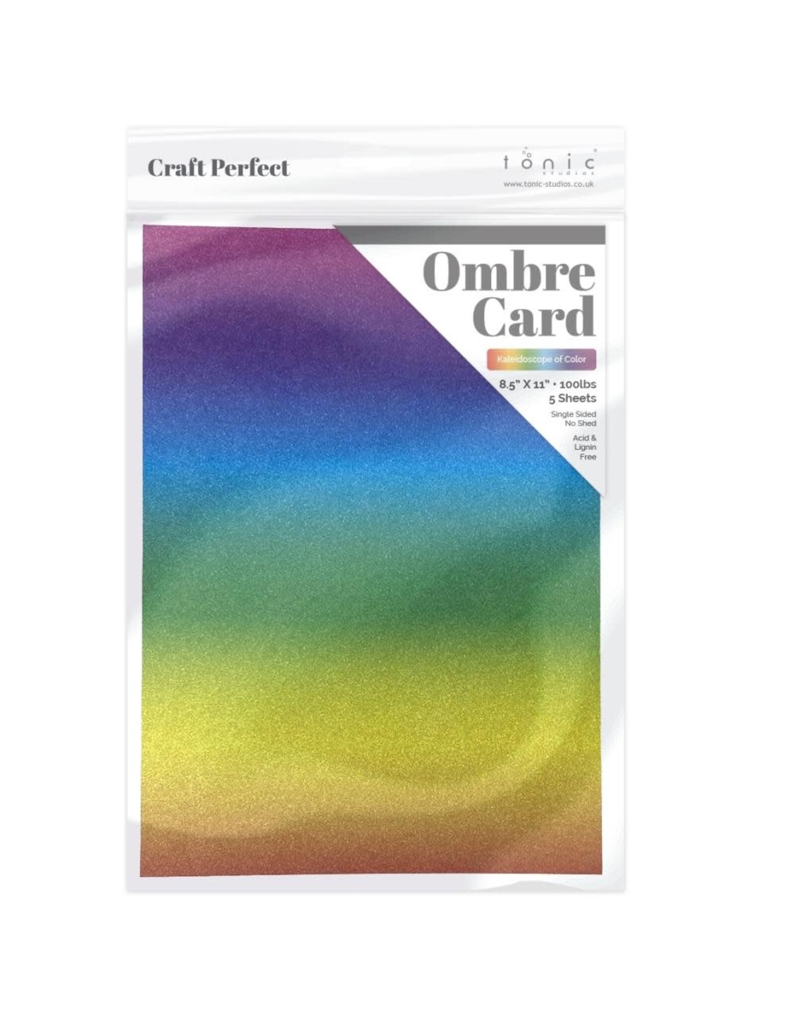 TONIC TONIC STUDIOS CRAFT PERFECT OMBRE KALEIDOSCOPE OF COLOR GLITTER CARDSTOCK