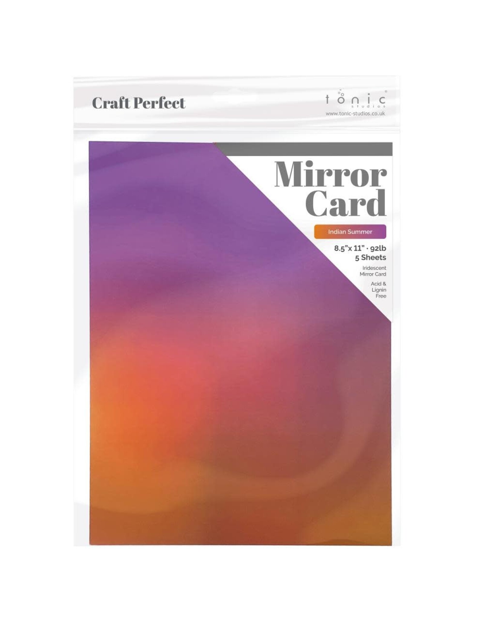 TONIC TONIC STUDIOS IRIDESCENT MIRROR CARD INDIAN SUMMER 8.5x11 5/PK