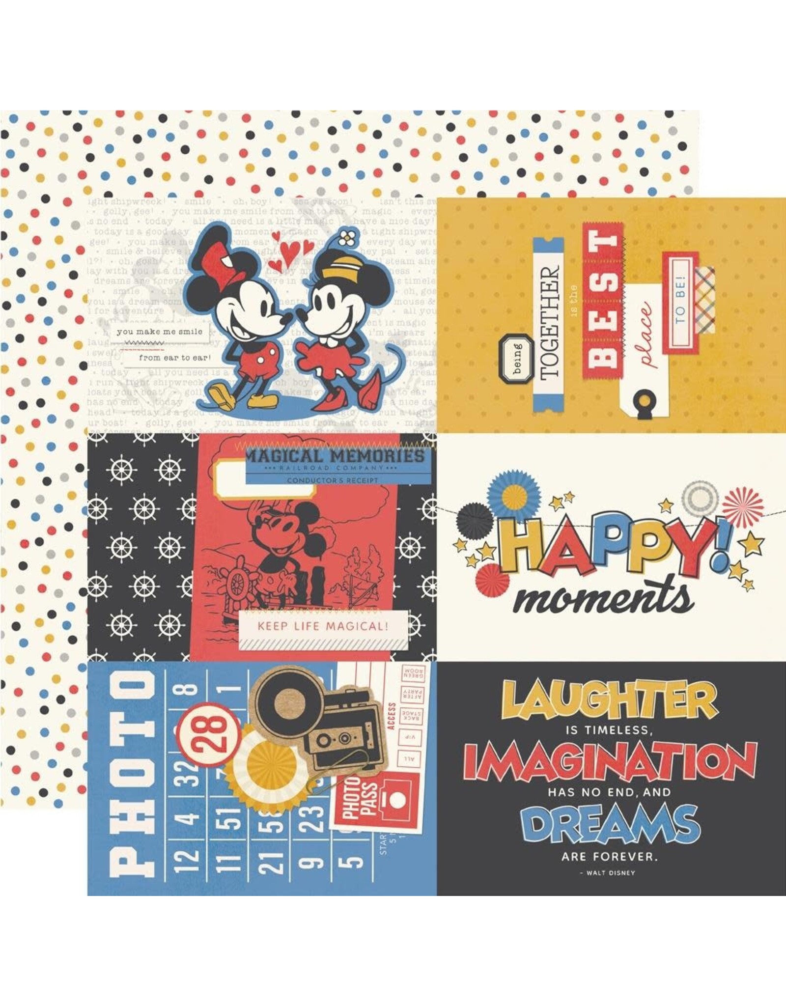 SIMPLE STORIES SIMPLE STORIES SAY CHEESE CLASSIC MOUSE 4x6 ELEMENTS 12x12 CARDSTOCK