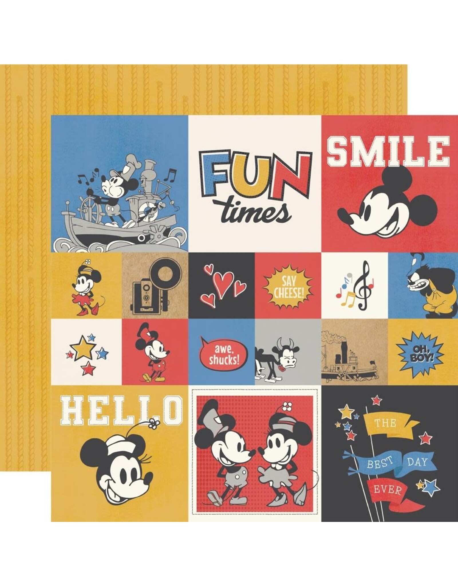 SIMPLE STORIES SIMPLE STORIES SAY CHEESE CLASSIC MOUSE 2x2/4x4 ELEMENTS 12x12 CARDSTOCK