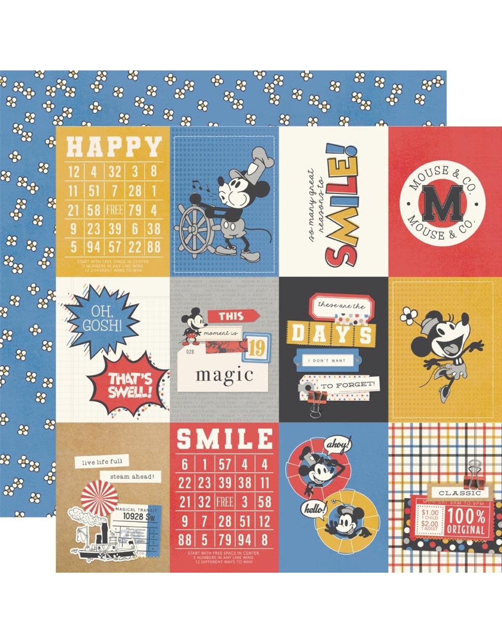 SIMPLE STORIES SIMPLE STORIES SAY CHEESE CLASSIC MOUSE 3x4 ELEMENTS 12x12 CARDSTOCK