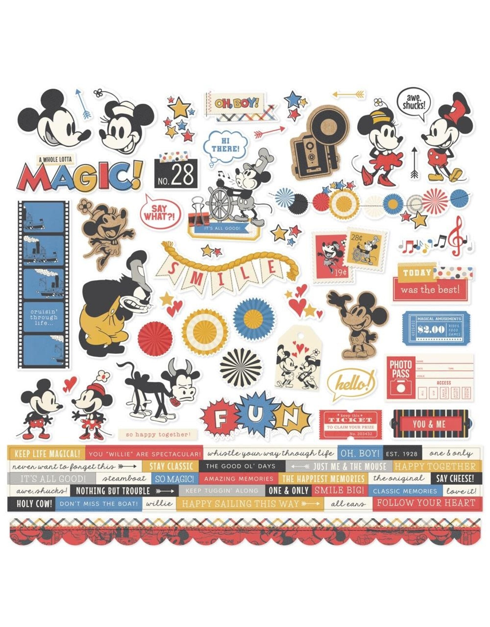 SIMPLE STORIES SIMPLE STORIES SAY CHEESE CLASSIC MOUSE 12x12 CARDSTOCK STICKERS