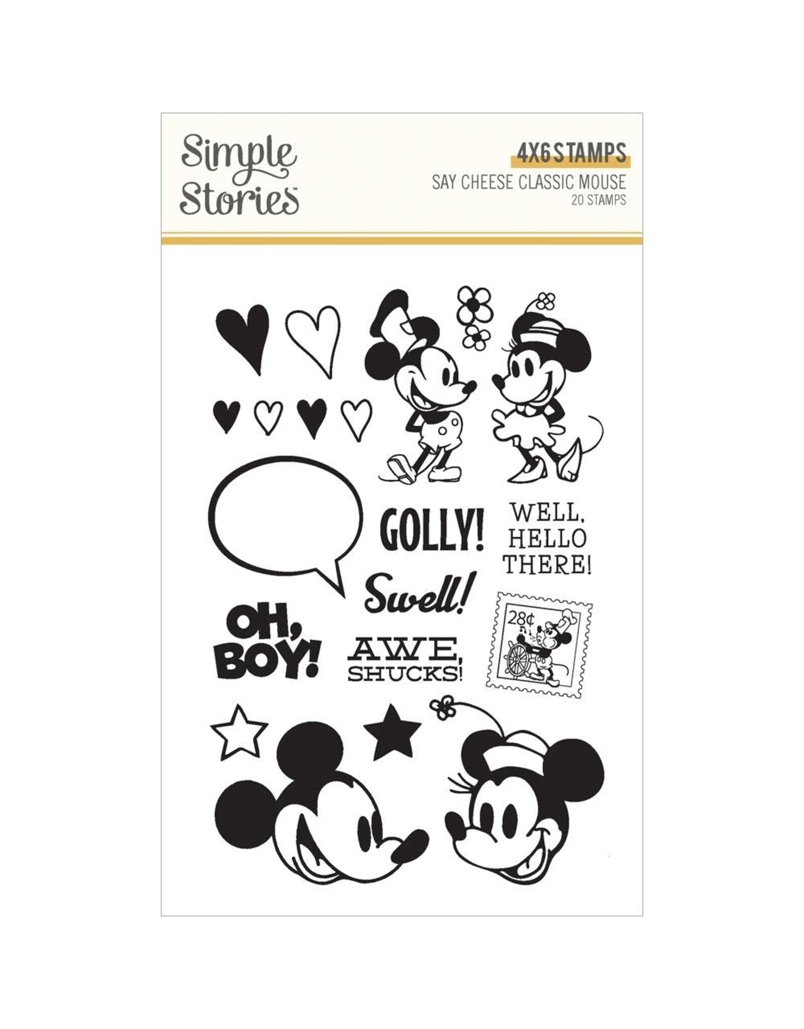 SIMPLE STORIES SIMPLE STORIES SAY CHEESE CLASSIC MOUSE 4x6 CLEAR STAMP SET