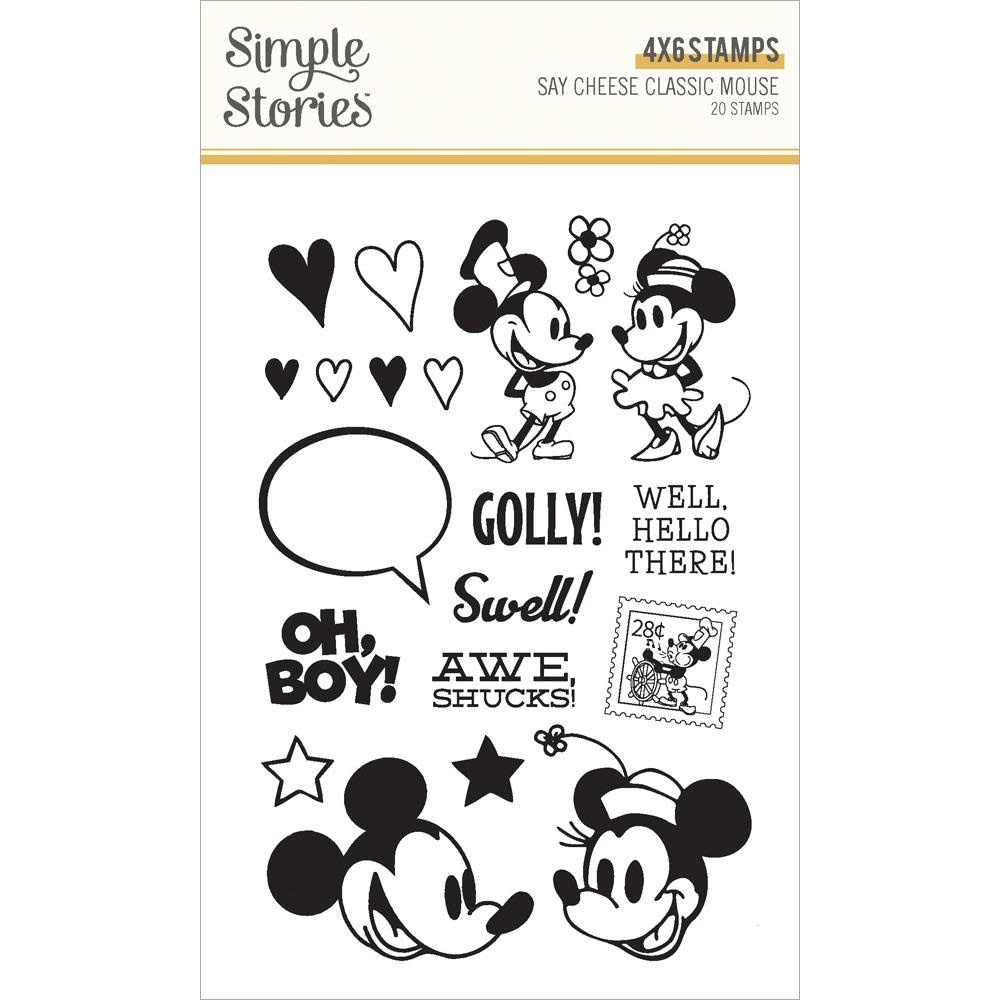 SIMPLE STORIES SIMPLE STORIES SAY CHEESE CLASSIC MOUSE 4x6 CLEAR STAMP SET
