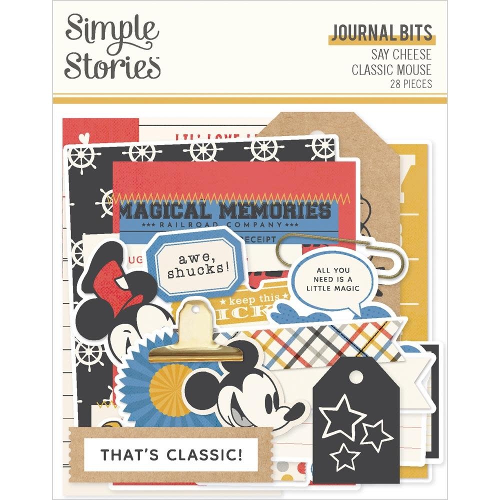 SIMPLE STORIES SIMPLE STORIES SAY CHEESE CLASSIC MOUSE JOURNAL BITS & PIECES 28/PK