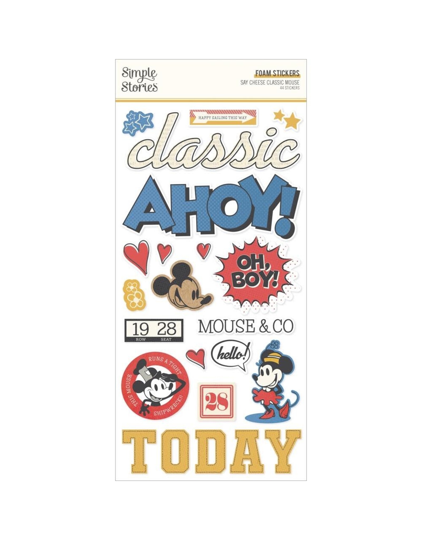 SIMPLE STORIES SIMPLE STORIES SAY CHEESE CLASSIC MOUSE FOAM STICKERS 44/PK