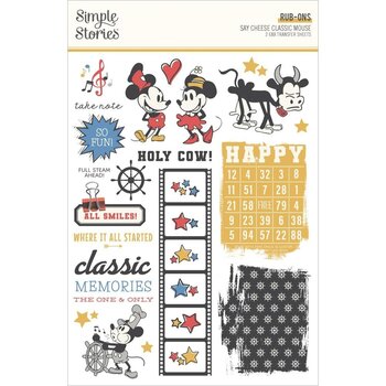 SIMPLE STORIES SIMPLE STORIES SAY CHEESE CLASSIC MOUSE 6x8 RUB-ONS 2/PK