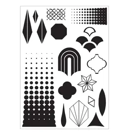 SIZZIX SIZZIX VIC HOLLINS GEOMETRIC CLEAR STAMP & STENCIL SET