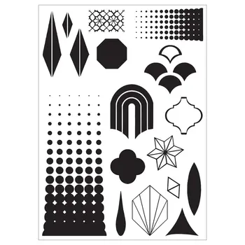 SIZZIX SIZZIX VIC HOLLINS GEOMETRIC CLEAR STAMP & STENCIL SET