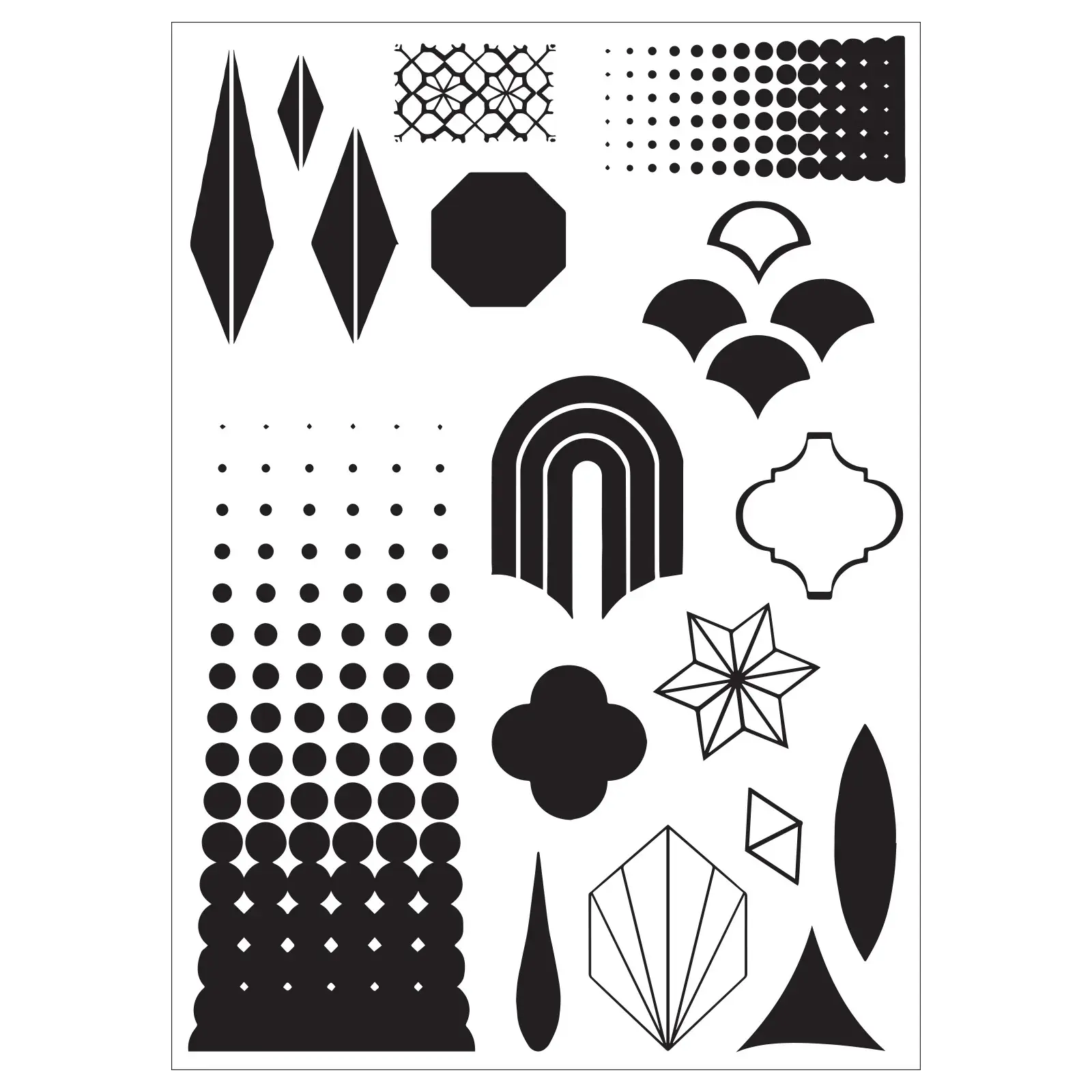 SIZZIX SIZZIX VIC HOLLINS GEOMETRIC CLEAR STAMP & STENCIL SET