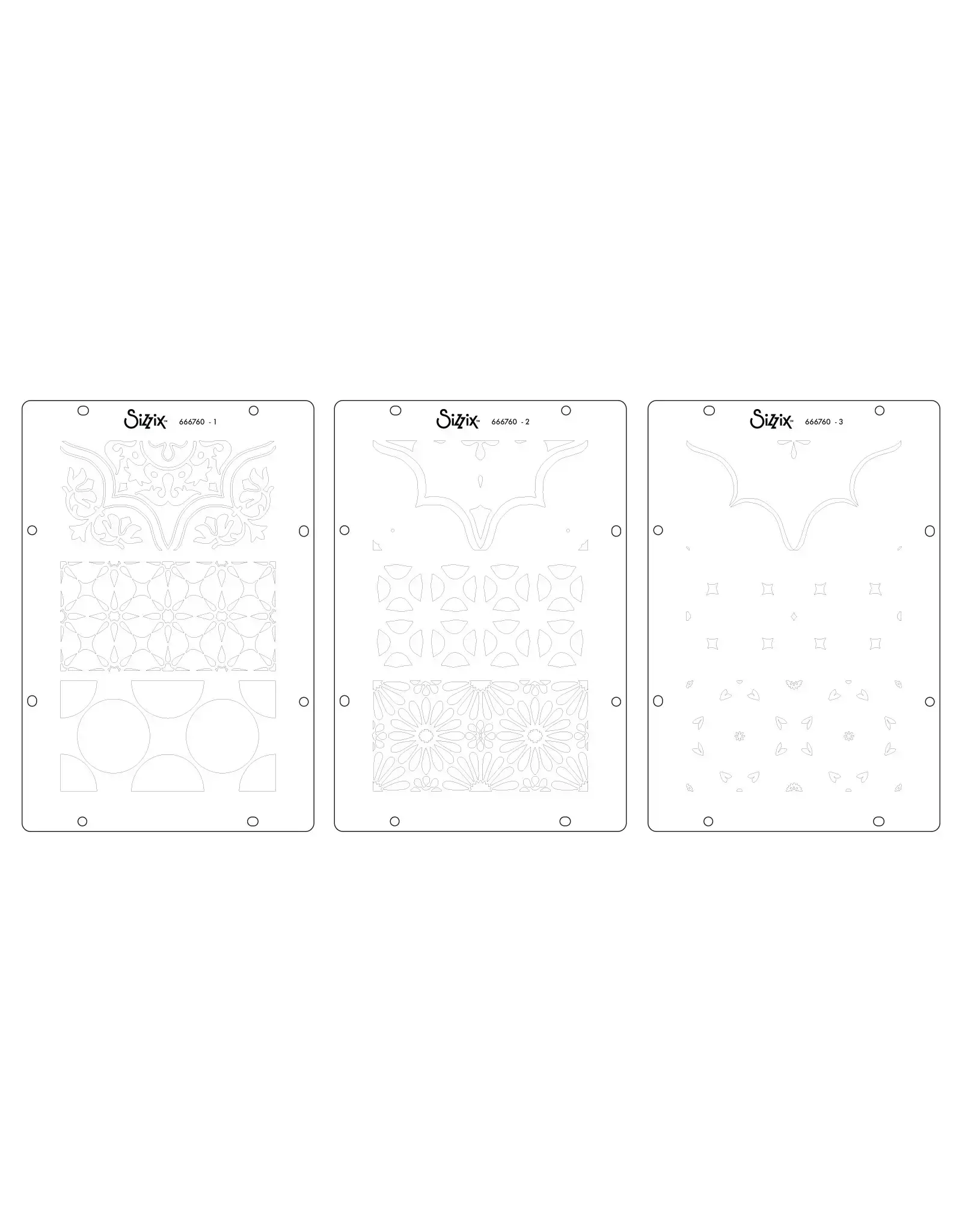 SIZZIX SIZZIX VIC HOLLINS GEOMETRIC CLEAR STAMP & STENCIL SET