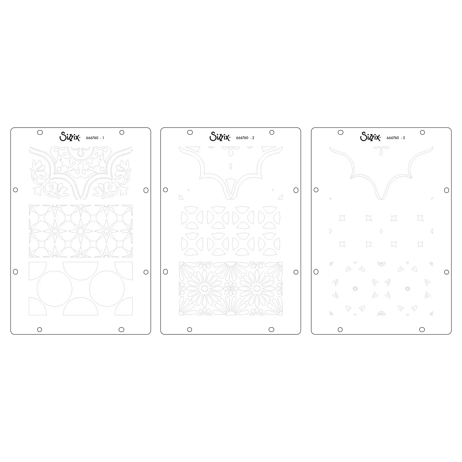 SIZZIX SIZZIX VIC HOLLINS GEOMETRIC CLEAR STAMP & STENCIL SET