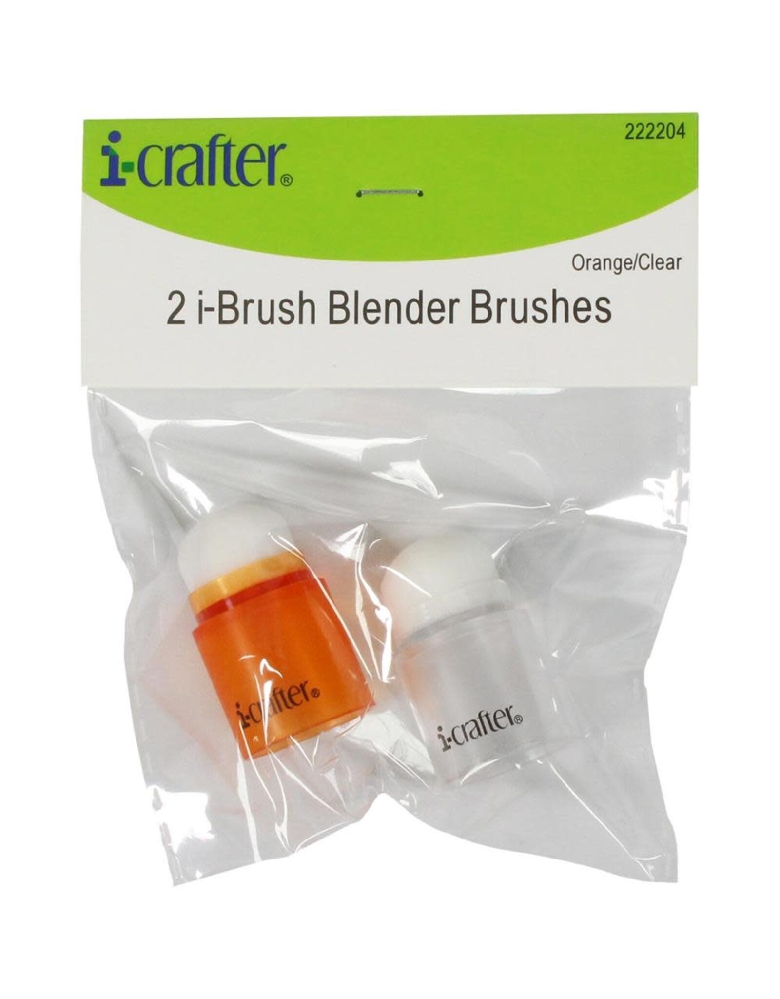 ICRAFTER IBRUSH ORANGE/CLEAR BLENDER BRUSHES 2/PK Scrapbook Centrale