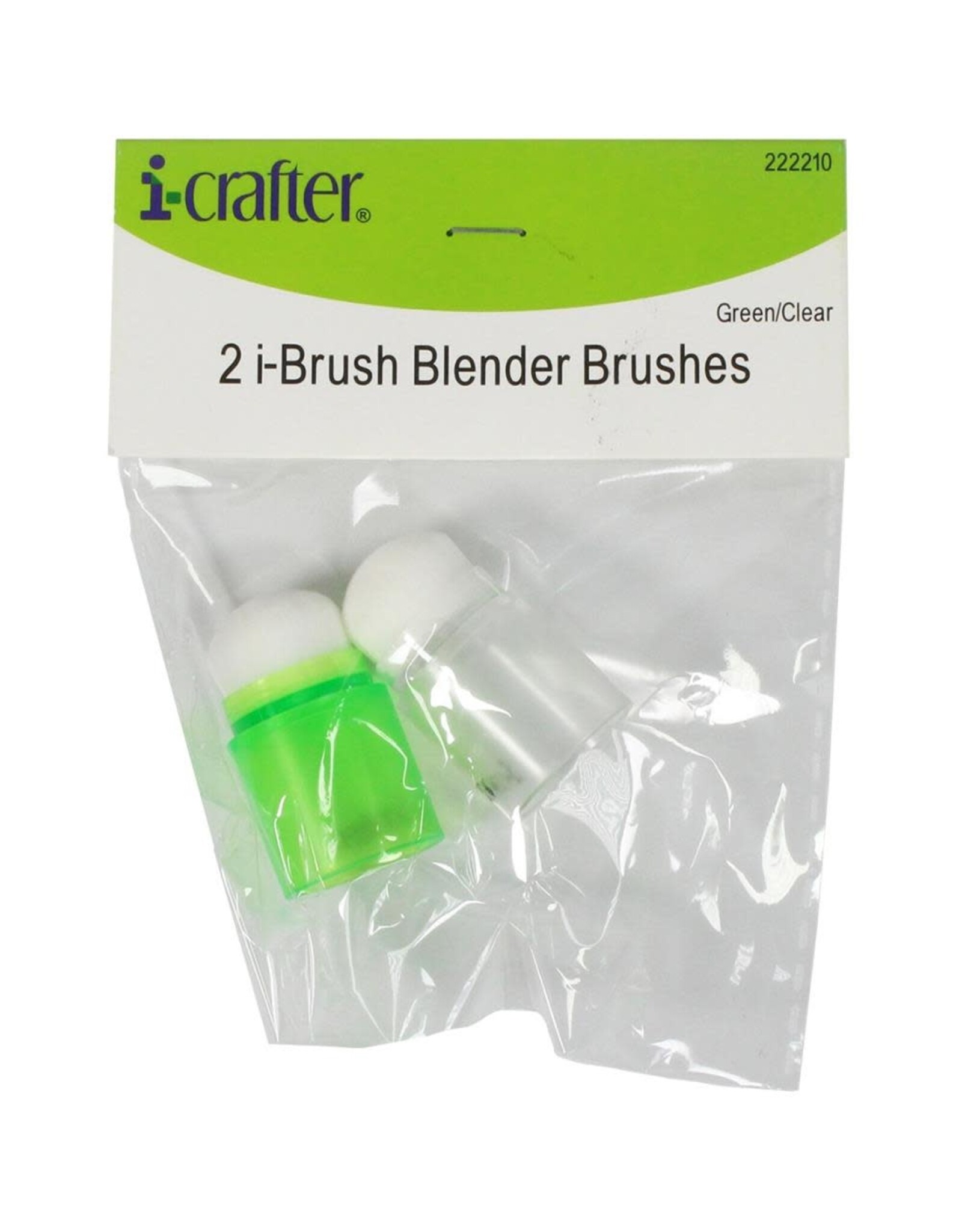 ICRAFTER IBRUSH GREEN/CLEAR BLENDER BRUSHES 2/PK Scrapbook Centrale