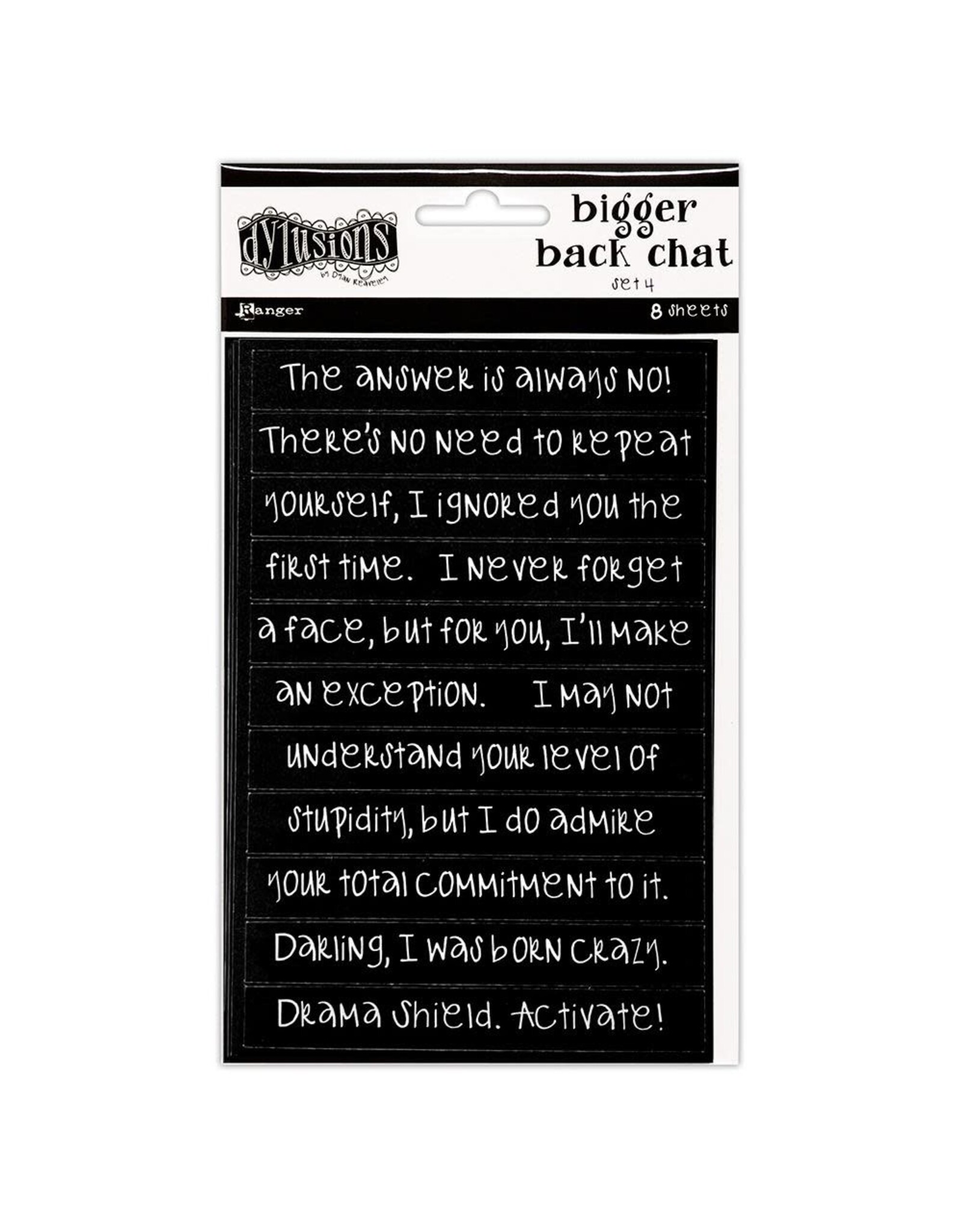 RANGER DYLUSIONS BIGGER BACK CHAT STICKERS BLACK SET #4