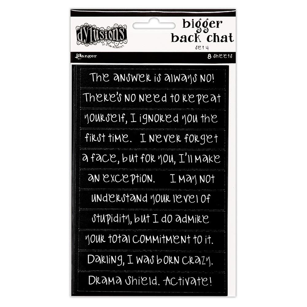 RANGER DYLUSIONS BIGGER BACK CHAT STICKERS BLACK SET #4