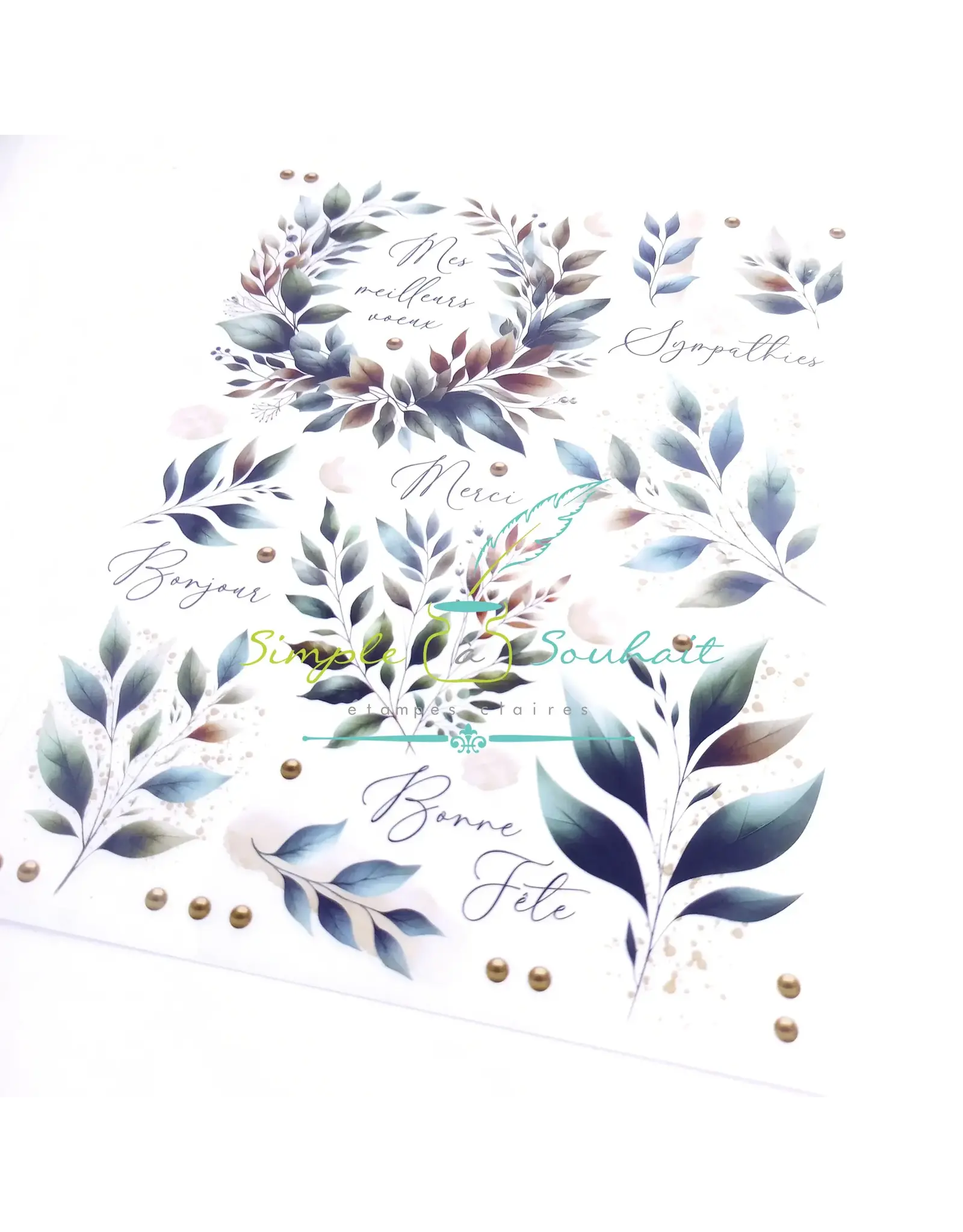 SIMPLE A SOUHAITS SIMPLE A SOUHAIT TRANSFERT//RUB-ON FEUILLAGE