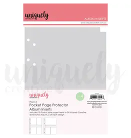 UNIQUELY CREATIVE UNIQUELY CREATIVE PACK 4 POCKET PAGE PROTECTOR ALBUM INSERTS