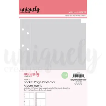 UNIQUELY CREATIVE UNIQUELY CREATIVE PACK 4 POCKET PAGE PROTECTOR ALBUM INSERTS