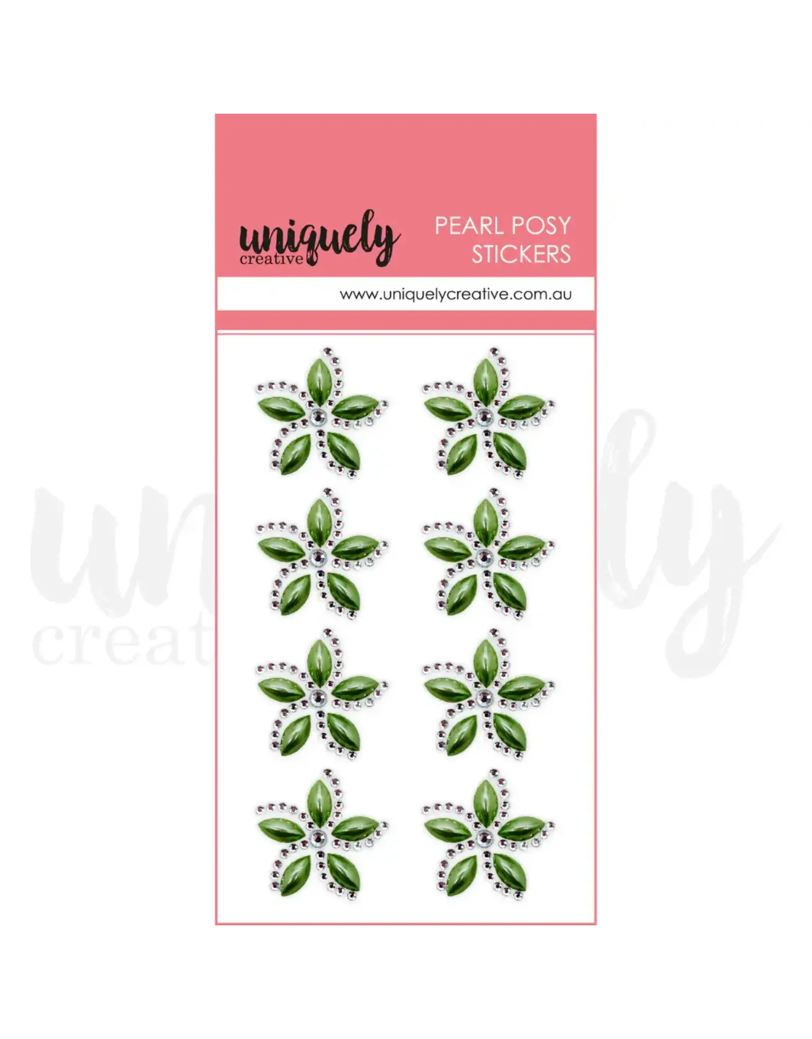 UNIQUELY CREATIVE UNIQUELY CREATIVE CHRISTMAS GREEN PEARL POSY STICKERS