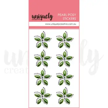 UNIQUELY CREATIVE UNIQUELY CREATIVE CHRISTMAS GREEN PEARL POSY STICKERS