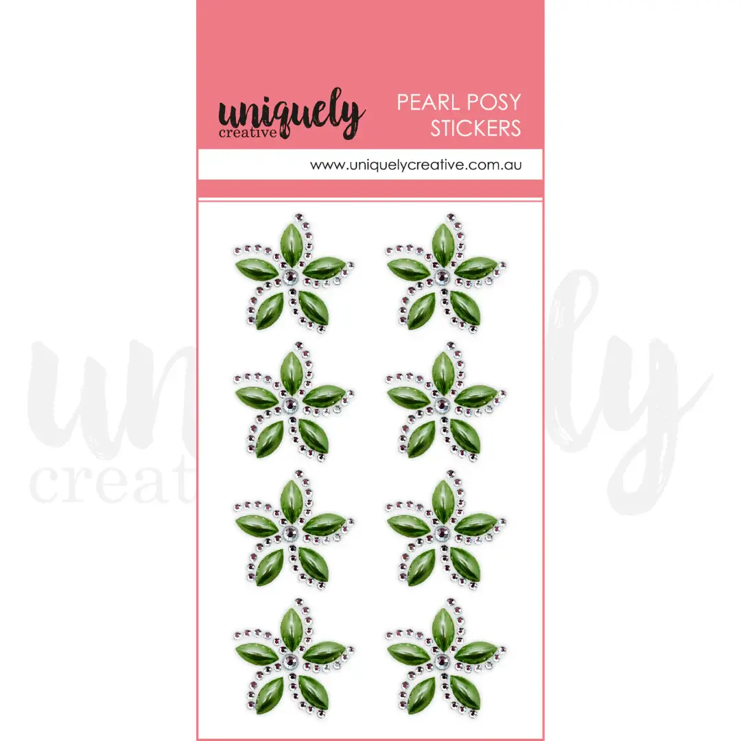 UNIQUELY CREATIVE UNIQUELY CREATIVE CHRISTMAS GREEN PEARL POSY STICKERS