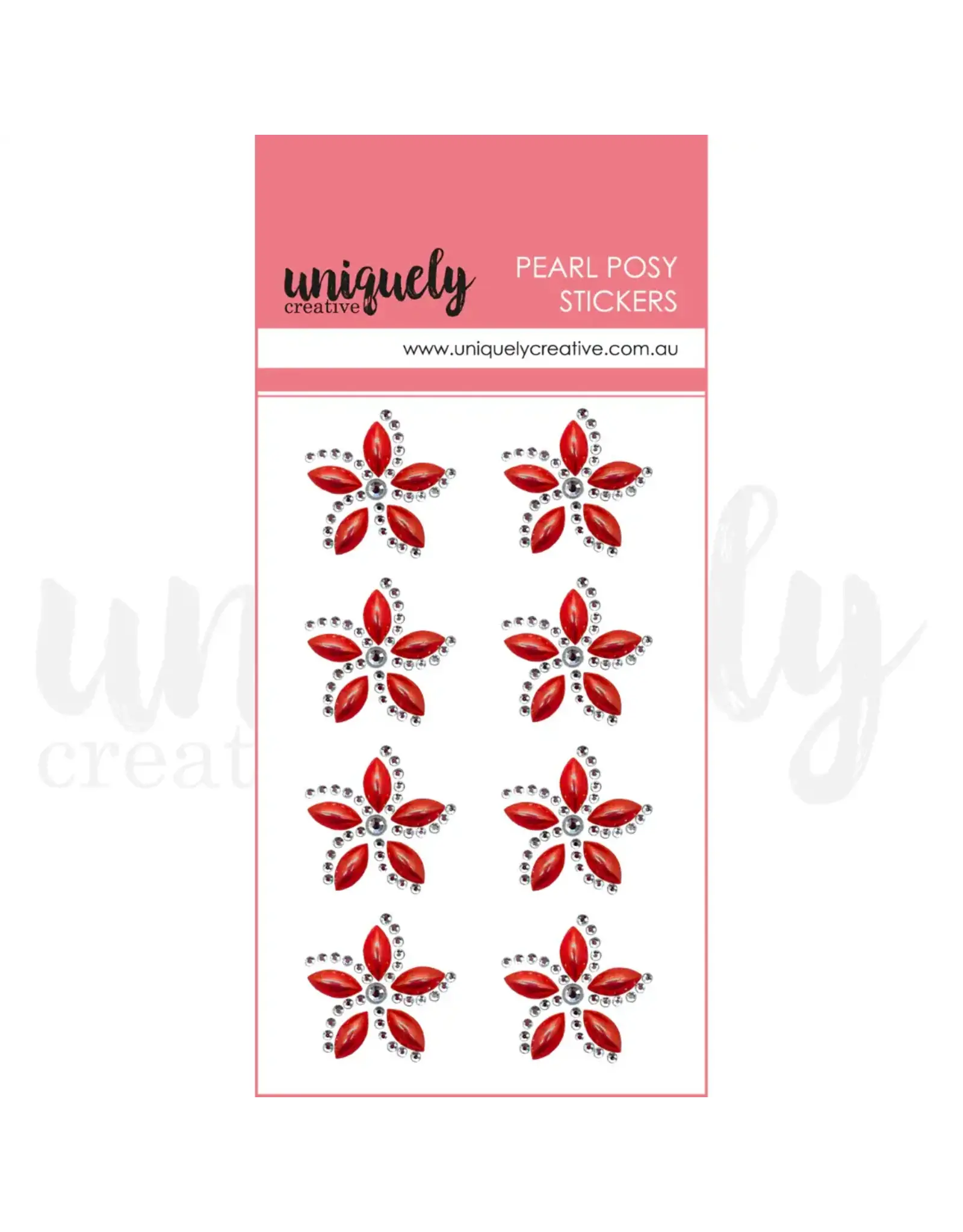 UNIQUELY CREATIVE UNIQUELY CREATIVE CHRISTMAS RED PEARL POSY STICKERS