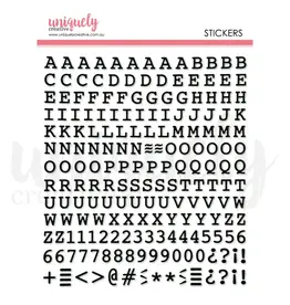 UNIQUELY CREATIVE UNIQUELY CREATIVE UPPERCASE PUFFY BLACK ALPHA STICKERS