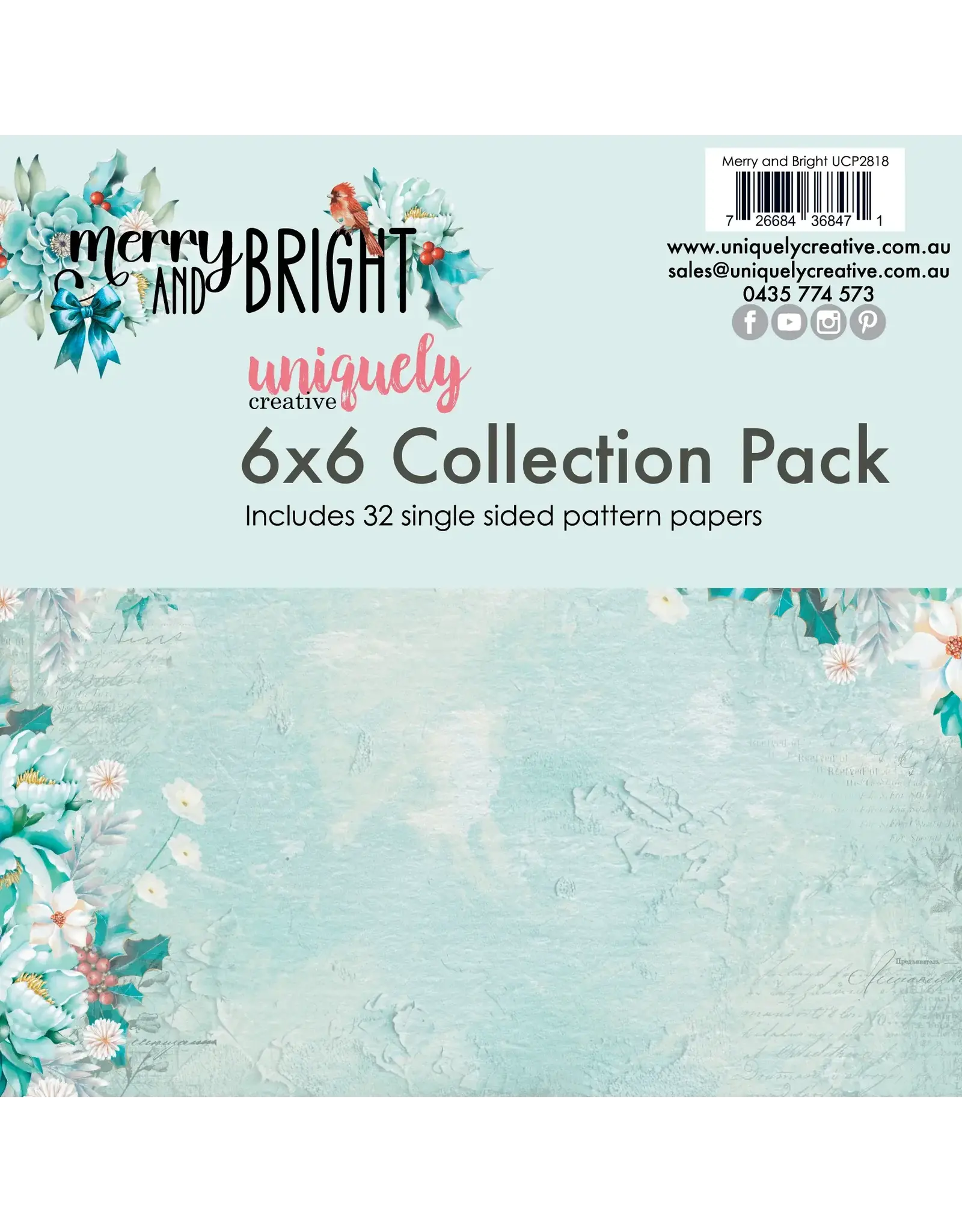 UNIQUELY CREATIVE UNIQUELY CREATIVE MERRY AND BRIGHT 6x6 COLLECTION PACK